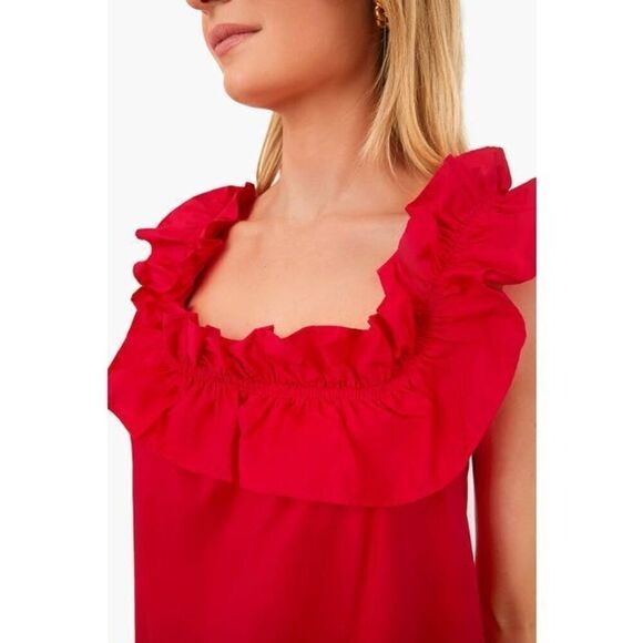 Tuckernuck HYACINTH HOUSE Red Maria Mini Dress XS Ruffle $118.00 - Picture 4 of 9